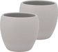 DK Design Pot de fleurs/pot de plantes - 2x - Vinci - gris clair mat - D13 x H14 cm