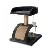 Wellhome Krabpaal voor katten, sisal, platform en huisje, 31 x 12 x 34,5 cm