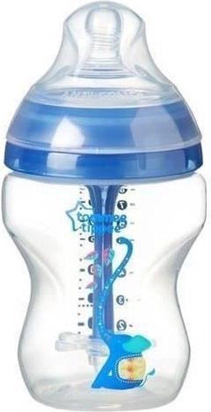 TOMMEE TIPPEE Anti-koliek babyflesje 260 ml blauw gedecoreerd