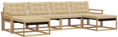 vidaXL - Buiten - bank - set - 6 - st - Wit - en - Beige
