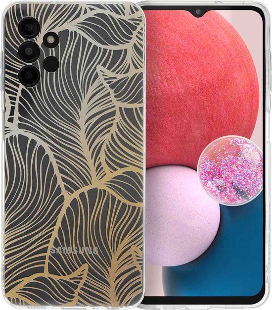 iMoshion Hoesje Samsung Galaxy A13 (4G) - Golden Leaves Transparant