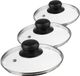 Secret de Gourmet Universele glazen pannendeksels - set van 4x stuks - Dia 16-20-24-28 cm