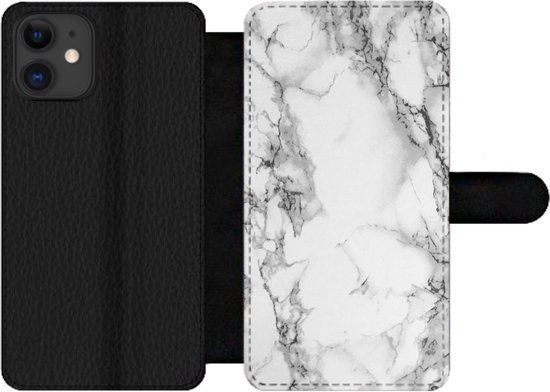 Merkloos iPhone 12 Pro Max Case - Marble Print Bookcase Wallet with Card Slots