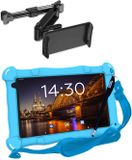AngelTech OnderwegPakket SLIM – Kindertablet SLIM + Tablethouder - Android 15 - Kindertablet Vanaf 3 Jaar - Blauw