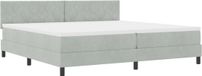 vidaXL Boxspring bed met matras Lichtgrijs 200 x 200 cm Fluweel