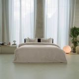 Kayori Saya Dekbedovertrek Katoensatijn - 140x200-220 + 1 sloop - Eenpersoons - Biologisch Katoen - Beige