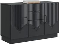 vidaXL Dressoir met lade Zwart 89 x 34,5 x 57 cm Bewerkt hout