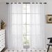 Deconovo Set van 2 Transparante Gordijnen met Ringen in Zacht Stof voor Woonkamer Slaapkamer Ooggordijn Modern Blanc 140x138cm