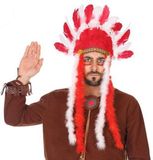 Atosa 58297 Indian Feather Jewelry, Red / White, Unisex - Adults