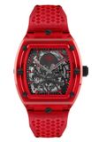 Philipp Plein The $Keleton Crystal PWPTA0224 Horloge - Kunststof - Rood - Ø 43 mm