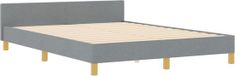vidaXL Bedframe met hoofdeinde Lichtgrijs Stof 160 x 200 cm