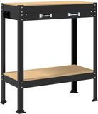 vidaXL Werkbank met lade zwart 80 x 40 x 91 cm bewerkt hout en metaal