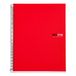 Miquelrius The Original A4-notitieboek, 6 gekleurde strepen, omslag van polypropyleen, ondoorzichtig, afmetingen 210 x 297 mm, 4 gaten, 150 vellen 70 g/m², geruit, 5 mm, rood