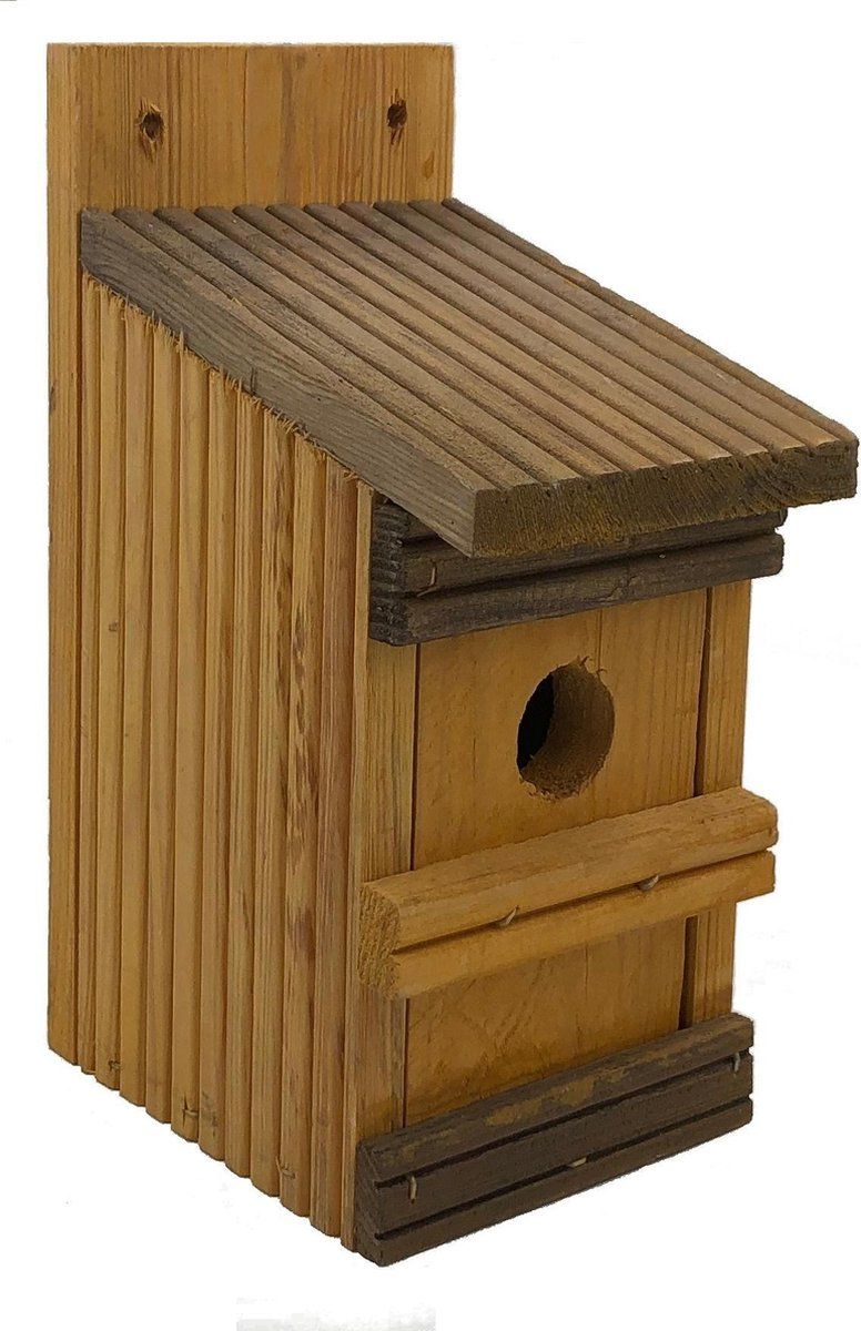 Garden Spirit Vogelhuisje Pimpelmees - Vlonderhout - 11 x 13 x 25 cm - Bruin