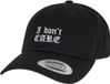 Mister Tee I Don't Care Low Profile Cotton Twill Baseball Cap for Men - Black