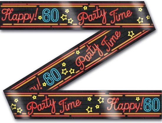 Paper Dreams Party Tape Happy 60 Neon 12 Meter