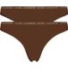 Calvin Klein 2P One Cotton Stretch Plus Thong Dunkelbraun Baumwolle 3XL Damen