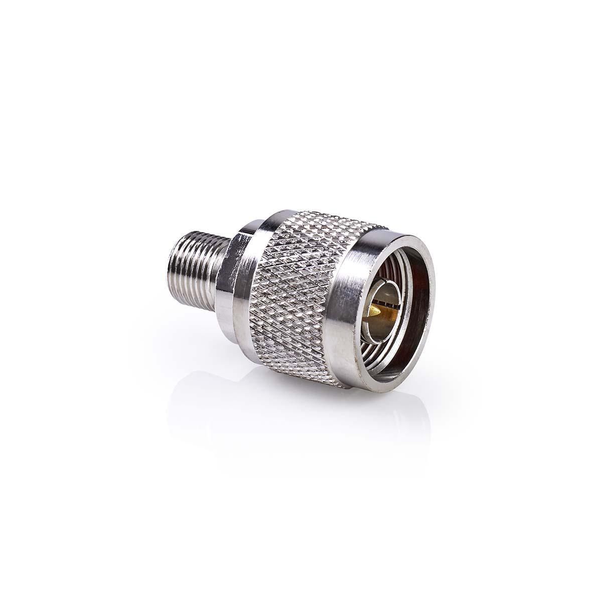 Nedis Satelliet- en Antenne-Adapter - N-Male - F-Female - Vernikkeld - 75 Ohm - Recht - Metaal - Zilver - 10 Stuks - Polybag