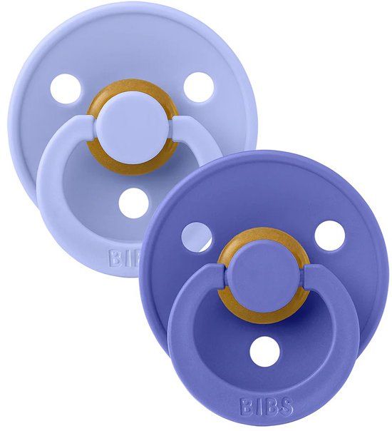 BIBS Fopspeen - Rond - 2 Stuks - 0-6 Mnd - Hush / Grape