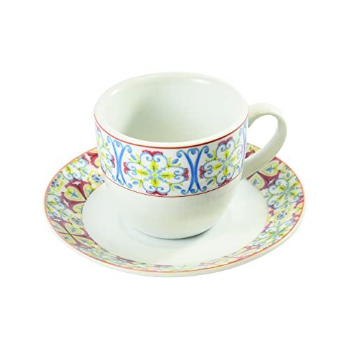 HOUSE COLLECTION LINEA CORDOBA - koffieservies lichtblauw 6-delig met schotel