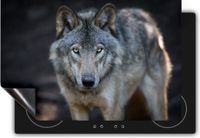 Chefcare Inductie Beschermer Wolvenkop - Grijze Wolf - 65x52 cm - Inductie Mat