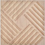 Vevor Set van 12 3D Behang Slat Wandpanelen 50x50cm 2.97m² PVC Licht Hout