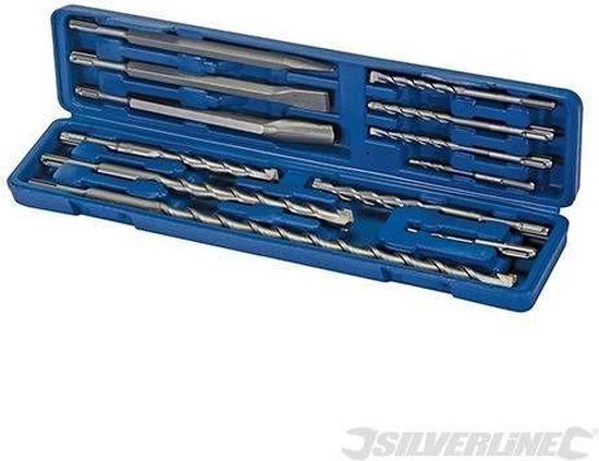 Silverline Betonboor en Beitel Set - SDS Plus - 12 delig