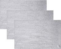 Merkloos Glitter tafel Placemat rechthoekig - 6x - zilver - 44 x 29 cm