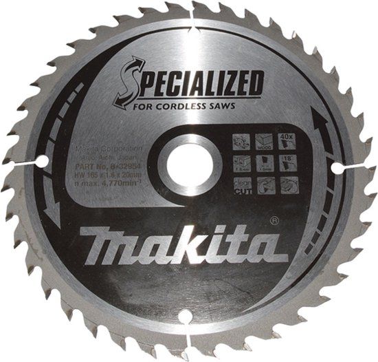 Makita B-32954 - Cirkelzaagblad - 165 x 20 x 1 mm - 40 tanden
