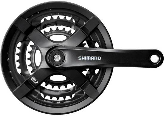 Shimano FC-TY501 Crankstel - 48/38/28T - 6/7/8 speed - 175mm - Zwart