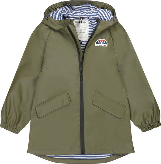 Tumble 'N Dry London Regenjas Unisex Mid Maat 122 Olijfgroen