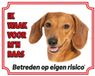 Stickerkoning.nl Teckel Waakbord Wit Polystyreen 350x25x25 cm