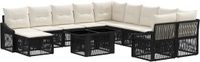 vidaXL Tuinbankenset 12 st Zwart en Cream Wit poly rattan