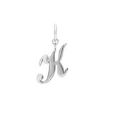 Lucardi Dames Stainless steel bedel letter - Hanger - Staal - Zilverkleurig