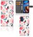 B2Ctelecom Motorola Moto E32 | Moto E32s Hoesje Butterfly Roses Book Case