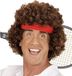 Finidi John Mcenroe Tennis Pruik Mannen Bruin Halflang Krullen Kunststof