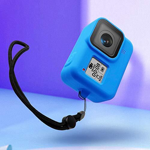 ETbotu Action Cam siliconen cameratas met stofhoes met polsband Blauw