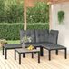 Maison Exclusive - Ensemble de jardin pour extérieur, 5 pièces, noir et gris, en polyrotin
