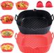 Shenzhen Haorui Industrial Technology Co., Ltd. 22 cm friteuse à air chaud panier en silicone, tapis réutilisable antiadhésif pour four, accessoires de cuisine domestique (Rouge + Noir)