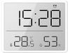 VHV Thermomètre et hygromètre numériques - Petit réveil LCD - Avec support de batterie température et humidité 12/24 heures ℃/℉ - Convient pour la maison, les étudiants et le bureau - Blanc