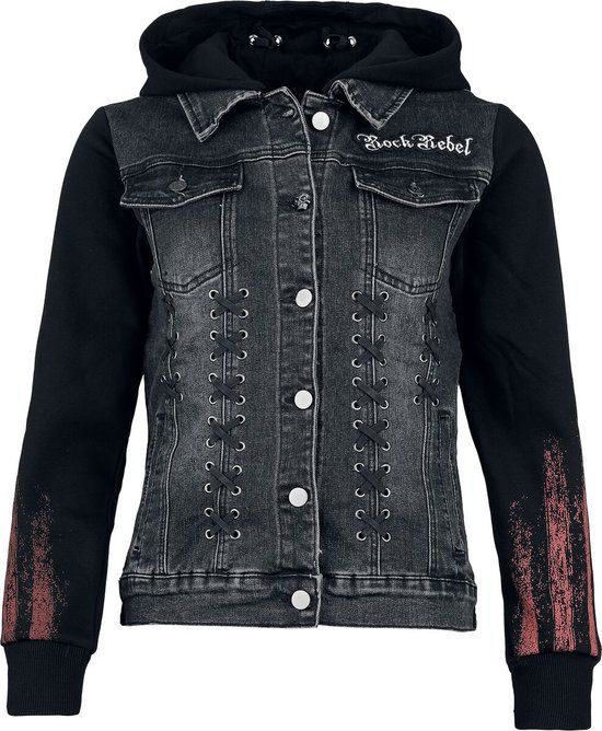 Rock Rebel by EMP Zwarte hoodie met veterdetails - Dames - XXL