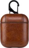 By Qubix AirPods 1/2 hoesje Litchi PU Series - Softcase - Donkerbruin