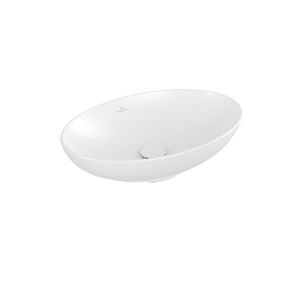 Villeroy & Boch Loop & friends opzetwastafel 56x38cm ovaal m/ov C+ stone white 4A4701