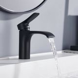 Merkloos Badkraan - Waterfall Uitloop - Roestvrij Stalen Inbouw - Zwart