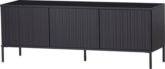 WOOOD Gravure TV Meubel - Grenen - Zwart - 150cm