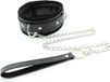 Fetish LATETOBED BDSM LINE Collar With Metal Leash And Pedded Interior Black