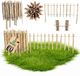 Floranica Schapenhek hazelaar hoogte 50 cm x 5 m, houten borderrand tuin, lamelafstand 4-6 cm, decoratief tuinhek
