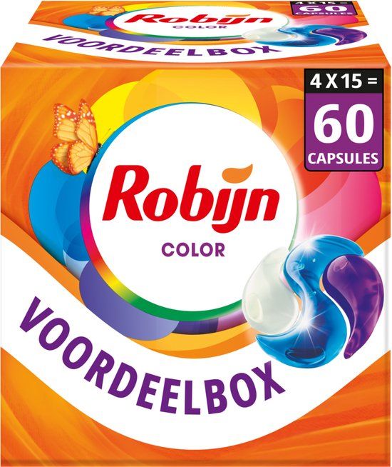 Robijn Classics Color 3-in-1 Wascapsules - 60 wasbeurten - Voordeelverpakking