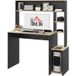Bureau multi-rangements avec étagères, support pour unité centrale, grand bureau, 114l x 45l x 138h cm