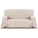 ECOMMERC3 Multifunctionele sprei van jacquard-stof met franjes, afmetingen 230 x 260 cm, ideaal voor bank en bed, ademend en zacht, beige